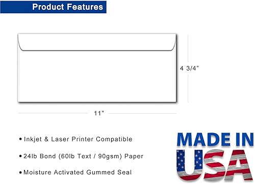 Miniatura 5 de Sobres comerciales #12 Tamaño (4 34 x 11 pulgadas)  24 libras Bond Golden Kraft  Paquete de 100