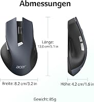 Acer Wireless Egér 2.4 GHz 1600 DPI 6 Gombos Jobb Kezes Laptop PC MacBook 9