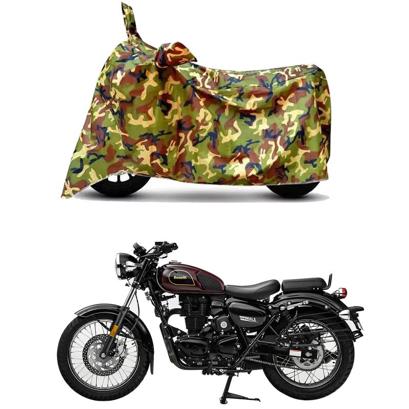 Image of Waterproof 100% PVC Coated Bike Scooty Two Wheeler Body Cover Compatible for Benelli Imperiale 400 /UV-Rays /Heat Protection /Birds Dropping /Scratchproof /Dust Proof [6X6 Jungle Print]