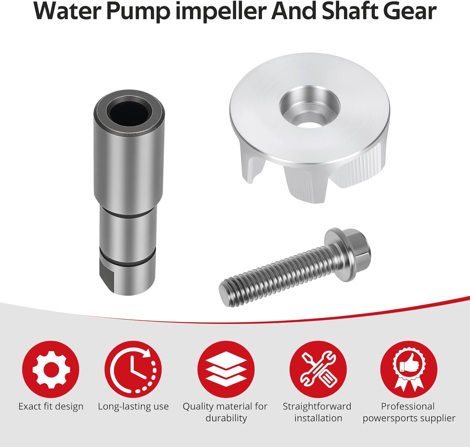 JAVIK Water Pump Impeller With Shaft Gear For Kawasaki KX450 KX450F/X/SR 2019-2024 O.E.M# 13107-0872 59256-0003