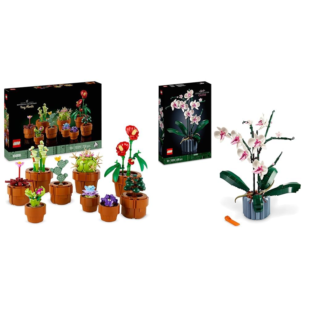 Set Mattoncini Da Costruzione Orchidea Blu In Tazza 567 Pezzi - Pianta Artificiale Bonsai Fai Da Te, Regalo Botanico