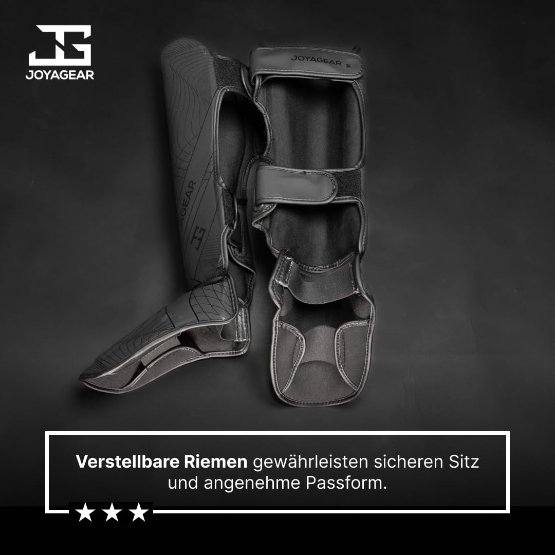JOYA Schienbeinschoner Kickboxen - Hergestellt aus hochwertigem Kunstleder - Kampfsport Sparring Schienbeinschutz - Schienbeinschützer - Muay Thai - Joya Fight Gear