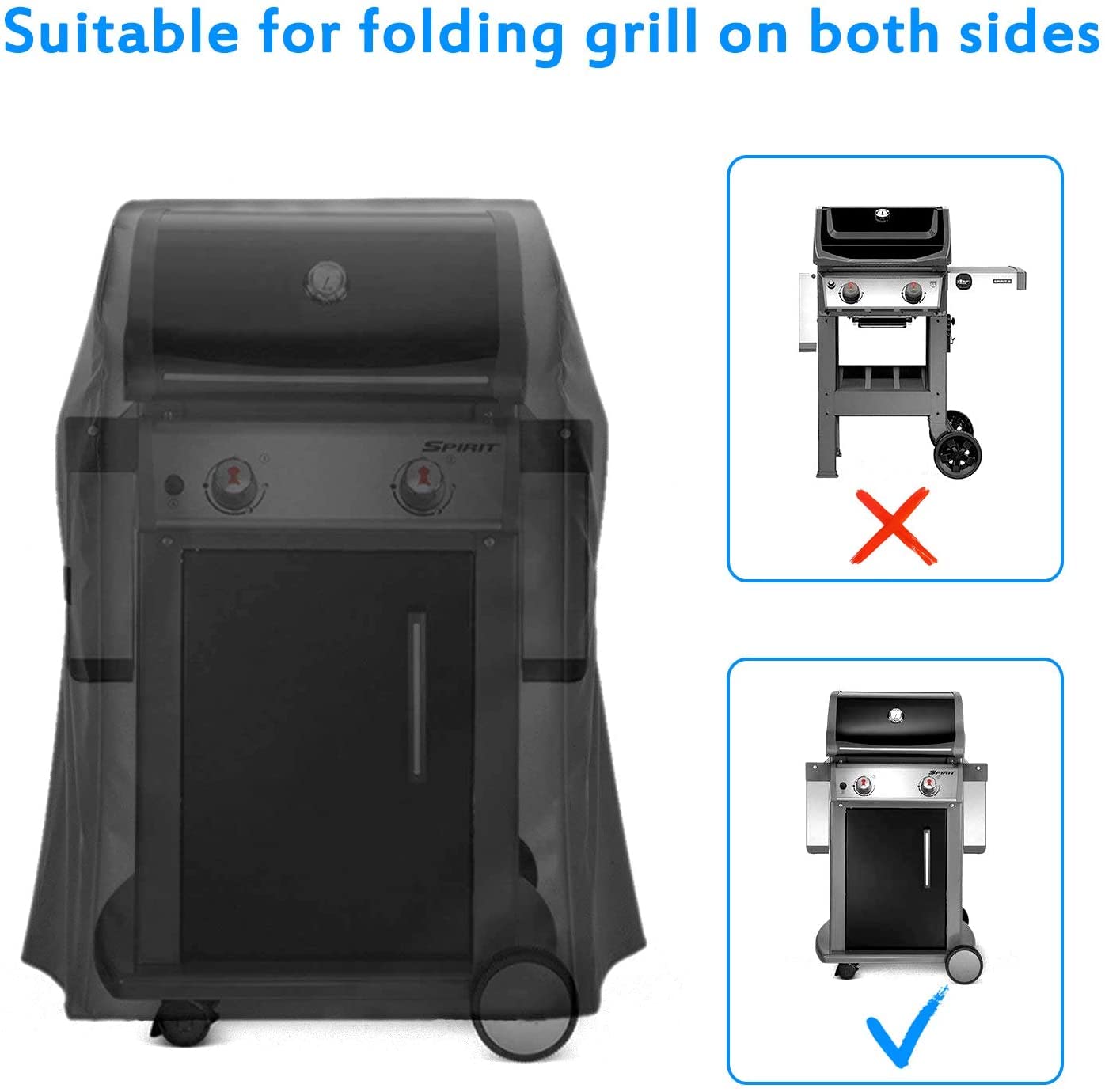 Copertura Per Barbecue Impermeabile - Telo Oxford 210D, 77x67x110 Cm, Anti-UV, Con Borsa Di Trasporto - Foto 13