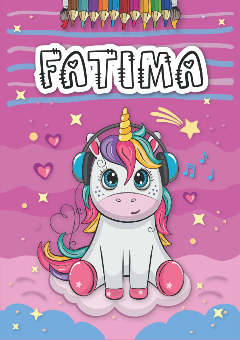 Independently published Fatima: Livre de coloriage personnalisé pour Fatima | Licorne | Cadeau d'anniversaire pour fille ... | 4 à 8 ans | 25 motifs de licorne avec le prénom Fatima, Grand format A4 (21 x 29.7 cm)