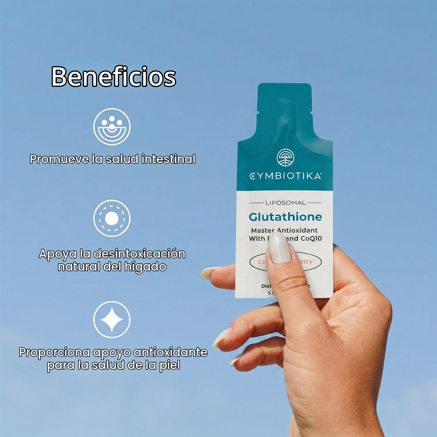 CYMBIOTIKA Glutatión liposomal con PQQ y CoQ10, embalaje heredado