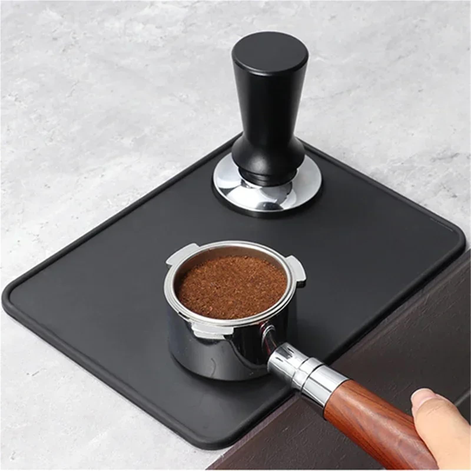 2 alfombrillas antideslizantes for café, herramientas de apisonamiento for barista, soporte for espresso, almohadilla esquina(Style A)