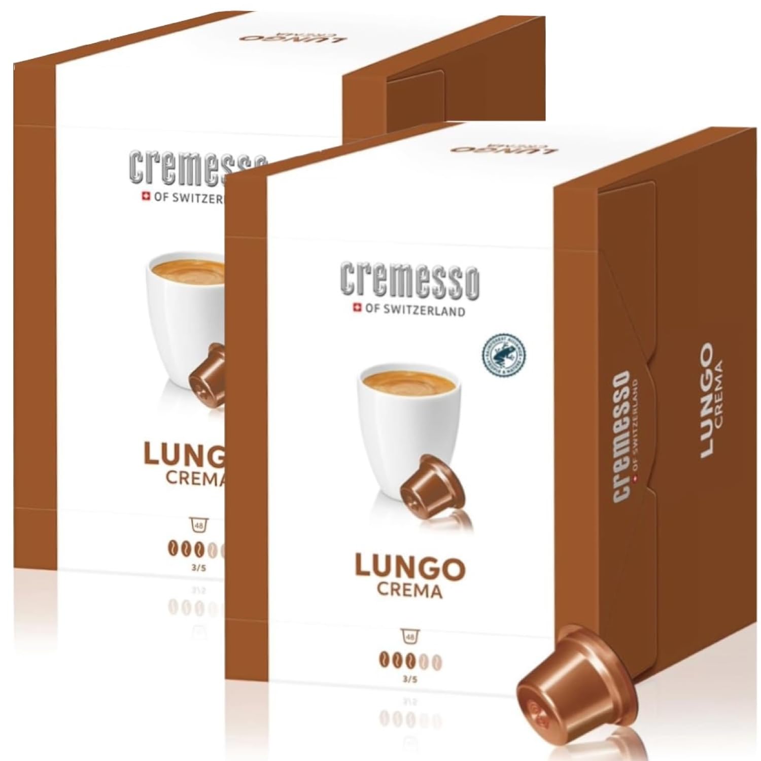 Cremesso Lungo Crema, Kaffeegenuß CREMIG & AROMATISCH, XXL Box (2er Pack, 96 Kapseln)