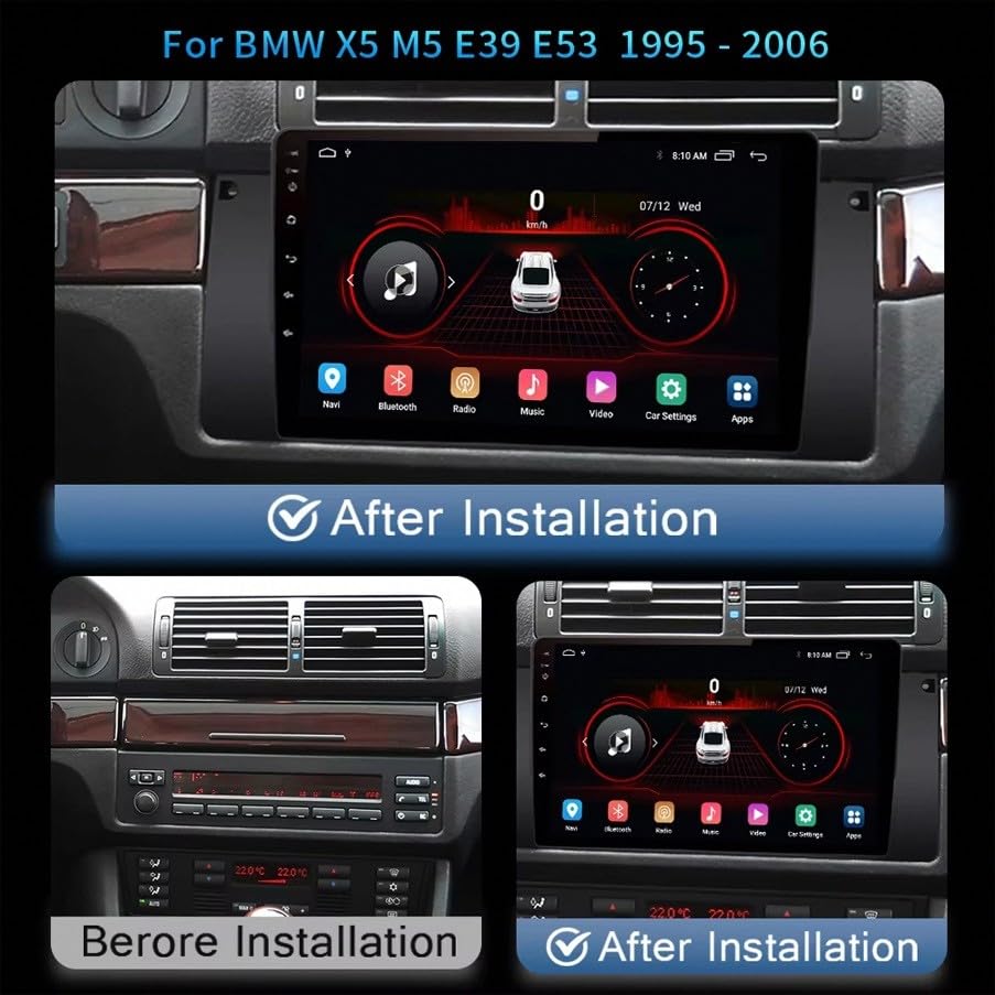 Autoradio BMW X5 M5 E53 pantalla tactil Bluetooth Android Auto 1995-2006 5