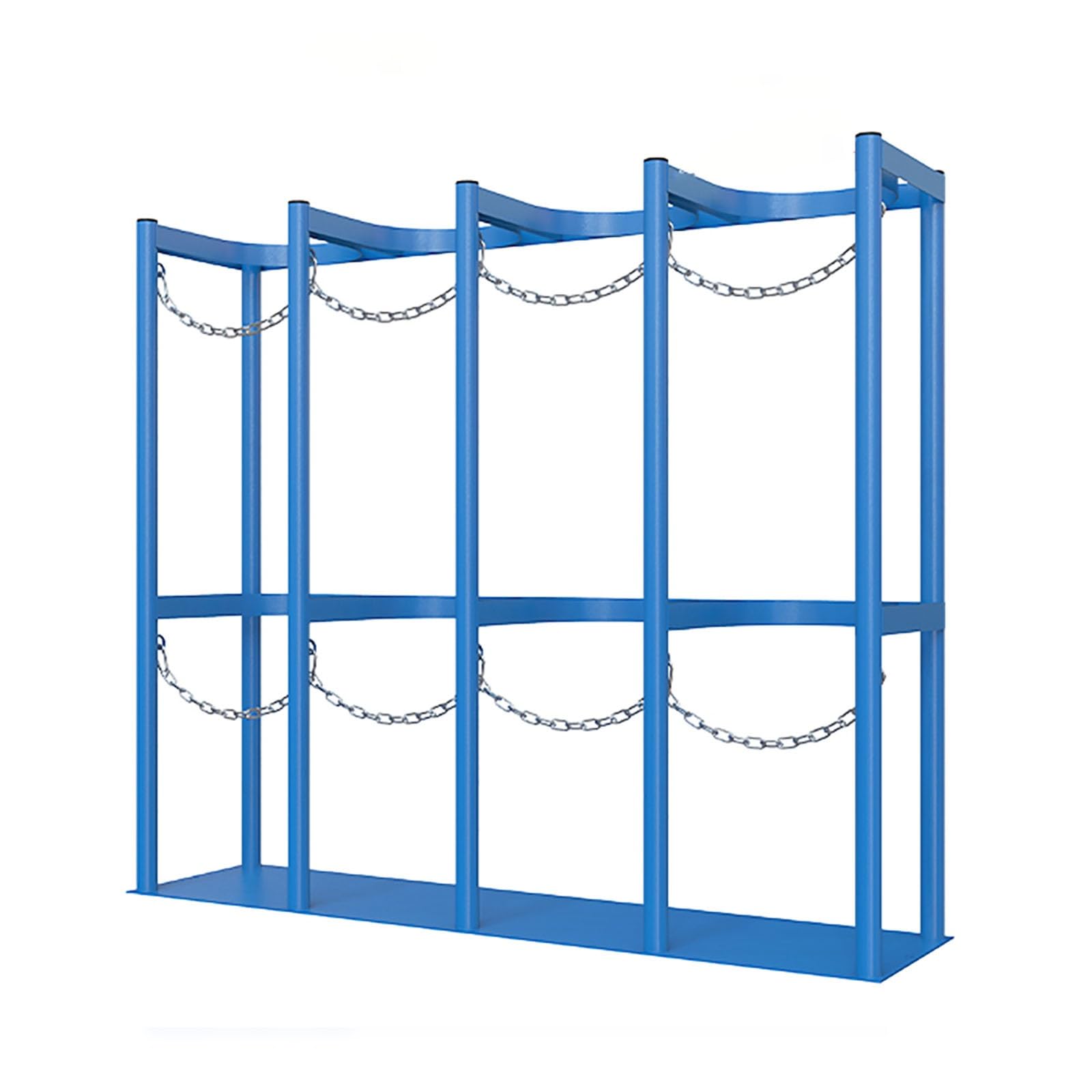 GTHTUHFD Heavy-Duty Steel Oxygen Cylinder Storage Rack For Factories, Schools & S - Space-Saving Gas Holder With Protective Chain, 125Cm Oxygen Tank Carrier,Blue-L 125Cm/49.2
