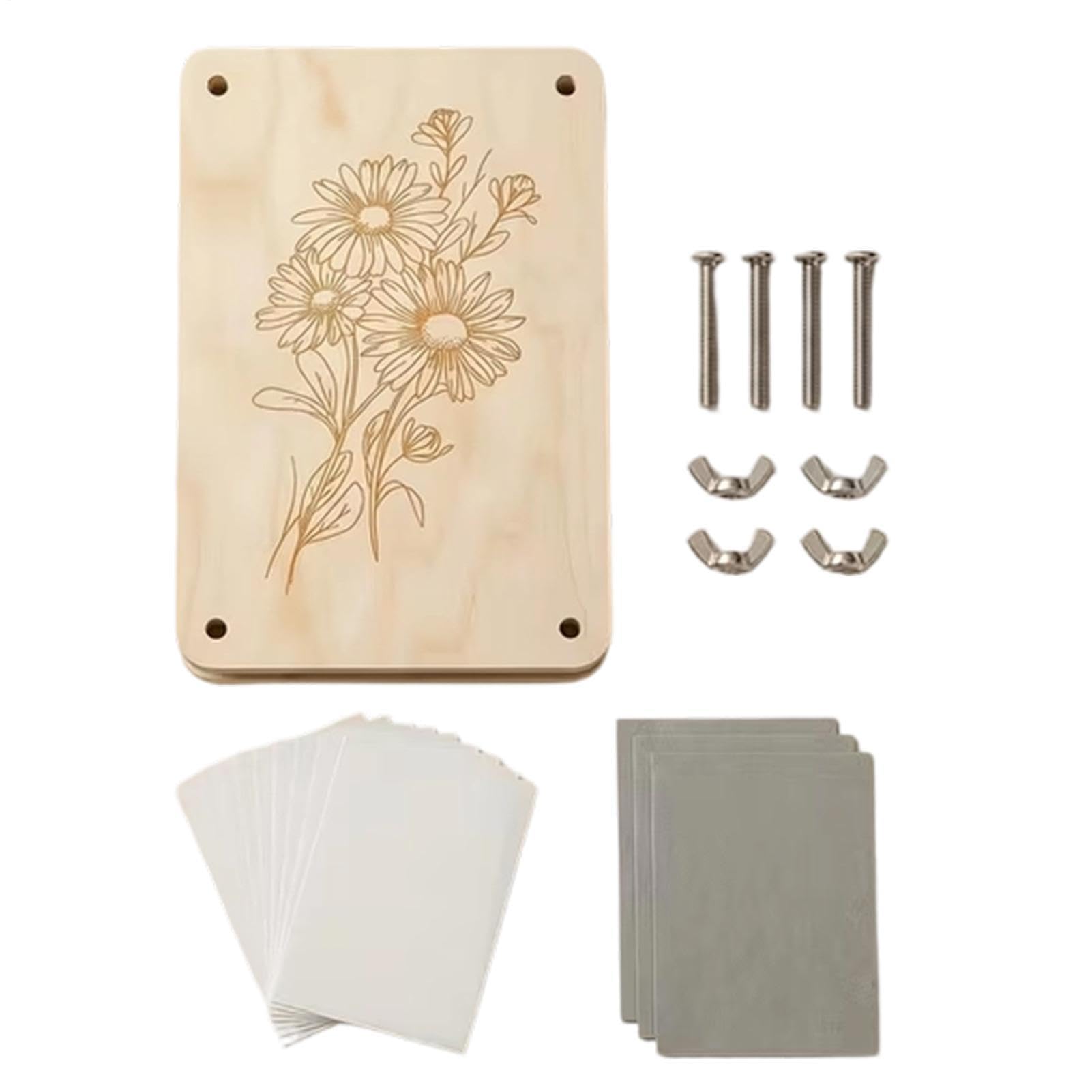 Pressa per fiori, set di conservazione per bouquet, pressa per fiori in legno per adulti e adolescenti, album di ritagli, aule all'aperto, giardino, cortile, organizzatore artigianale