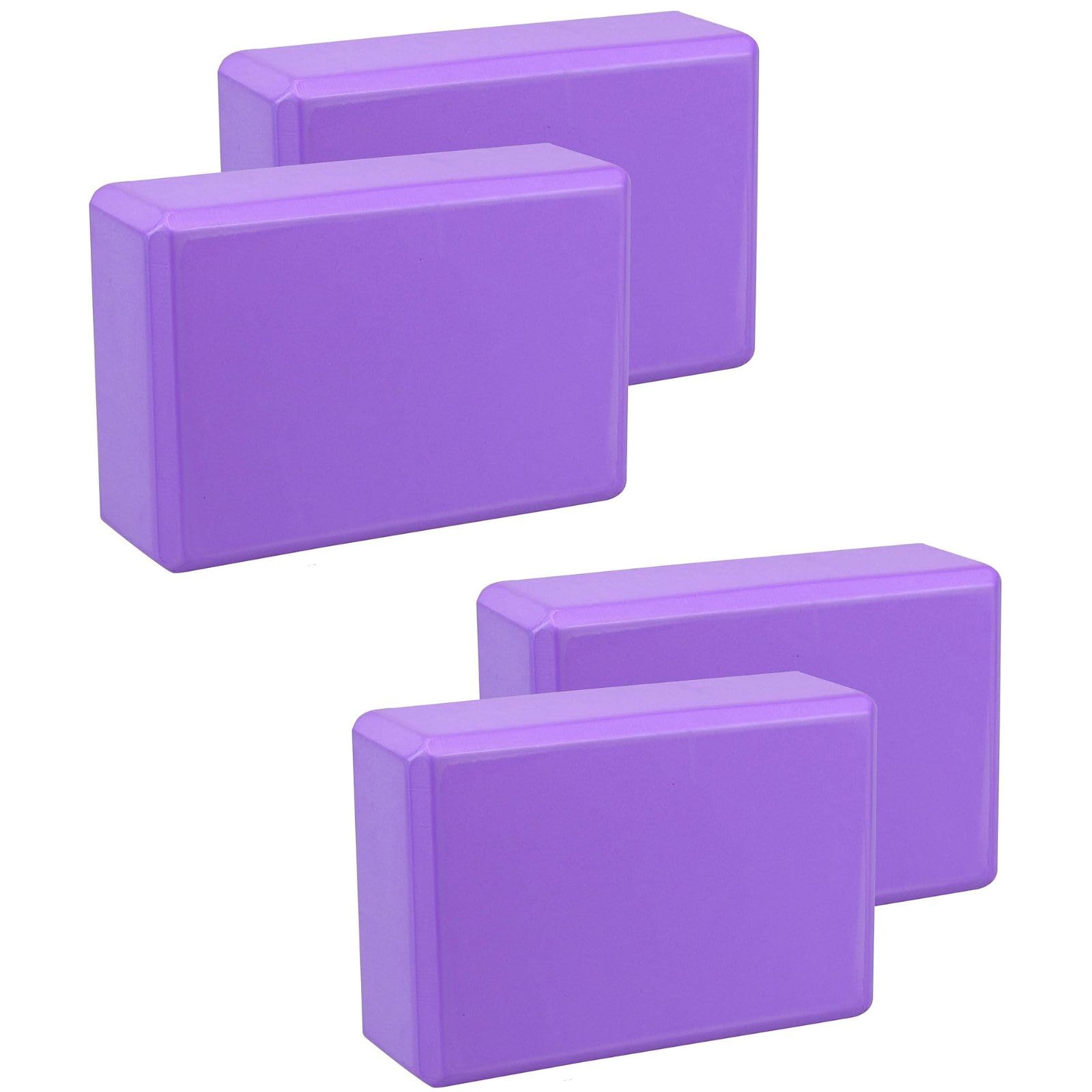 JELLEX High Density Yoga Block Bricks - Support for Poses & Meditation Set of 4 For Men Women Foaming Pilates Fitness Stretching Aid, Balance, Health, Sports, Gym Exercise (Yoga Block 4Pcs, 9 x 6 x 3 In)-picture-30