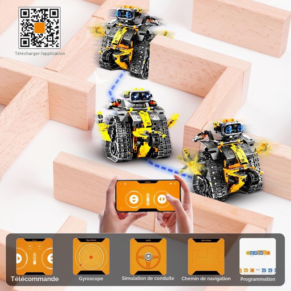 Vankarr Robot Technique 5-en-1 – 269+ Pièces – Construction Programmable APP & Télécommande – Cadeau STEM Dès 12 Ans