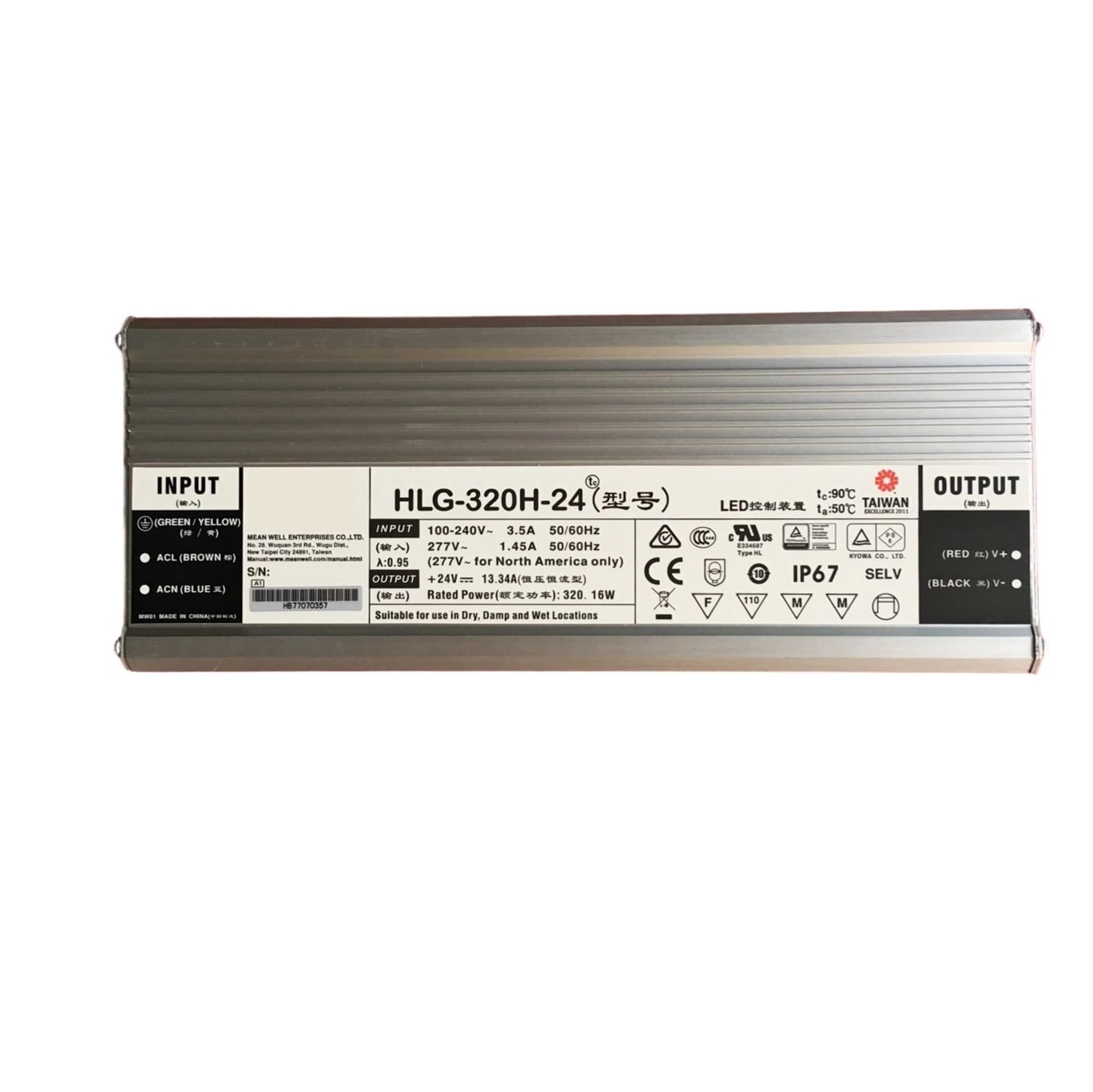BFSYDLUJ HLG-320H HLG-320H-12A HLG-320H-24A HLG-320H-36A 320W Constant Voltage + Constant Current LED Driver(HLG-320H-12A)