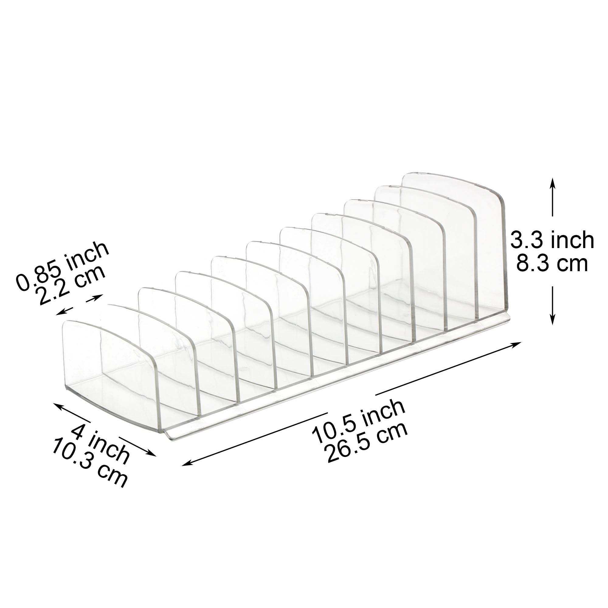 Youngever Large Plastic Makeup Palette Organizer, Clear Eyeshadow Holder, 10 Compartment Cosmetic Palette Organizer, Makeup Palette Holder