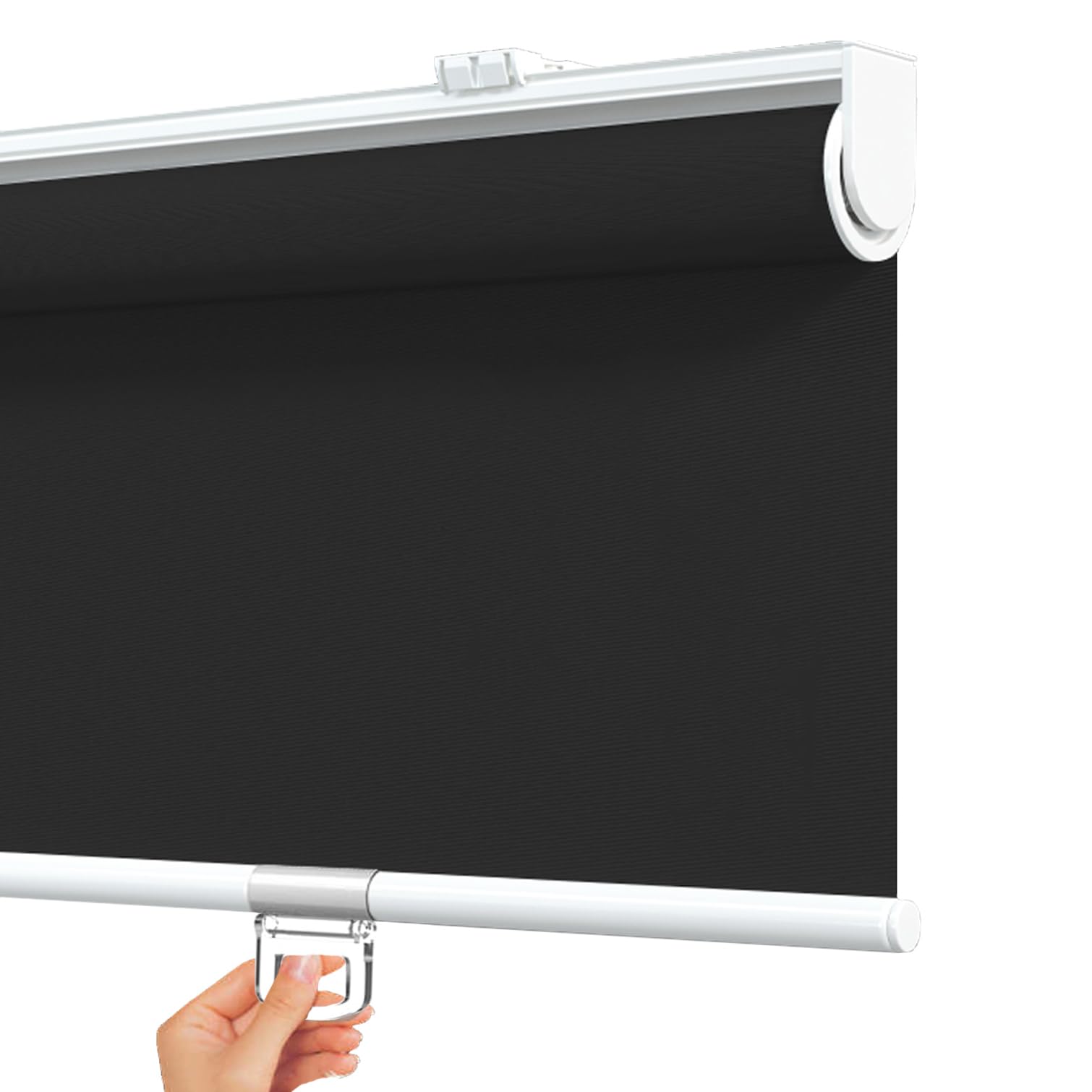Tenda a Rullo Oscuranti 100% Senza Fili,Avvolgibile per Finestre in Tessuto Termica Isolante Nero con Sistema a Molla,per Casa,Ufficio,Personalizzate,Larghezza x Altezza (165cm x 100cm)