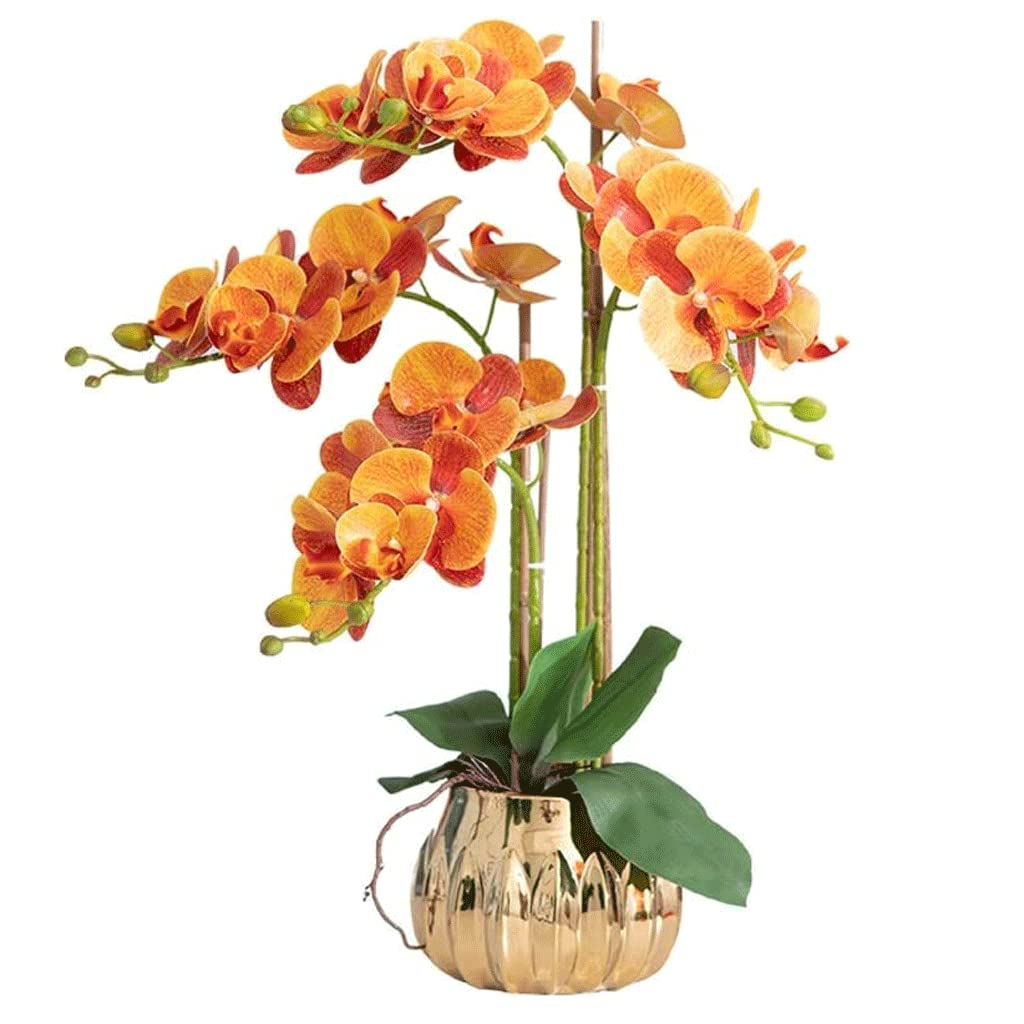 XDLEDMKIZ Orchid Artificial Flowers Classic Faux Orchids Artificial Plant Flower Arrangement Orchids Artificial Home Furnishings Decor Artificial Flowers natural look