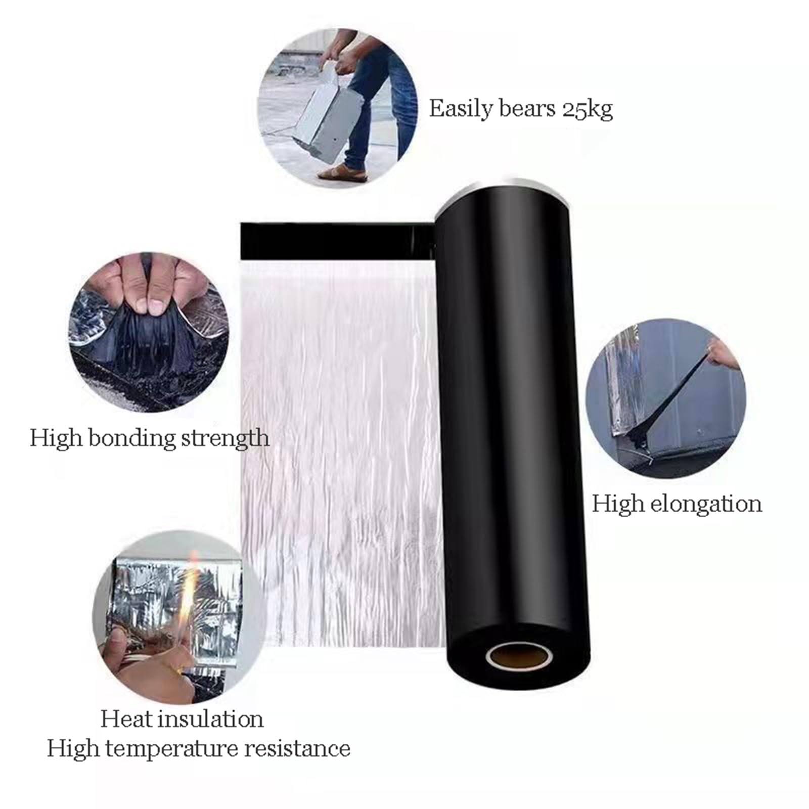 Rollo de revestimiento de techo para reparación de fugas y grietas, protección impermeable para puertas, ventanas y canalones