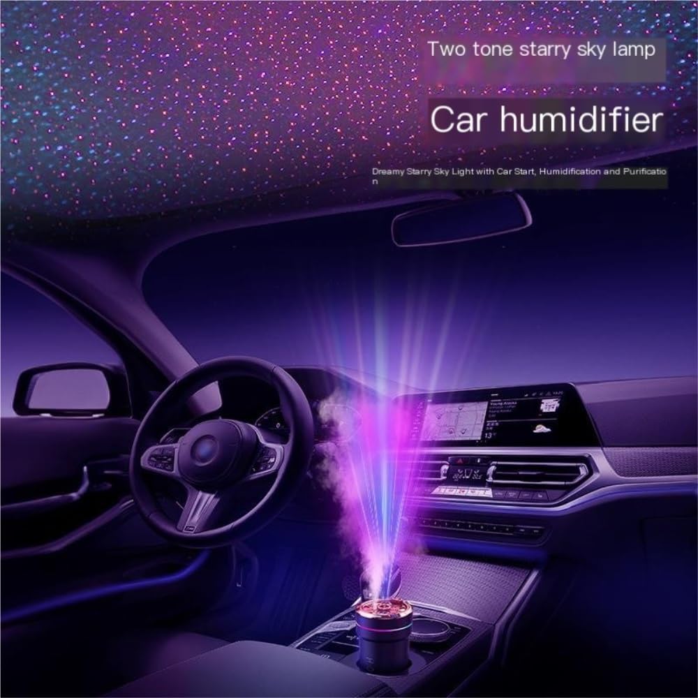 Umidificatore for auto con proiezione di stelle e nebbia aromatica