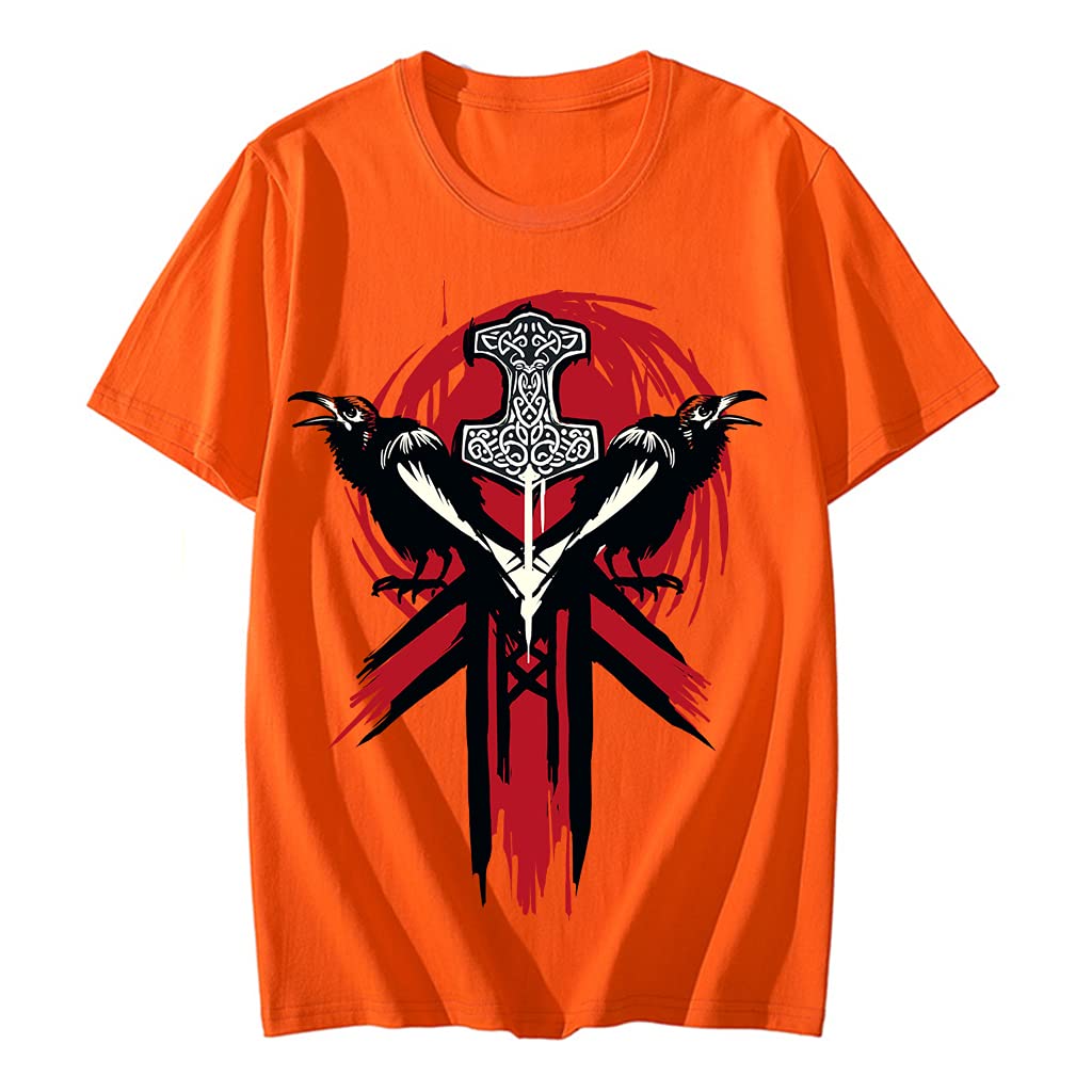 T-shirt Viking orange pour homme idéal pour les festivals et le quotidien