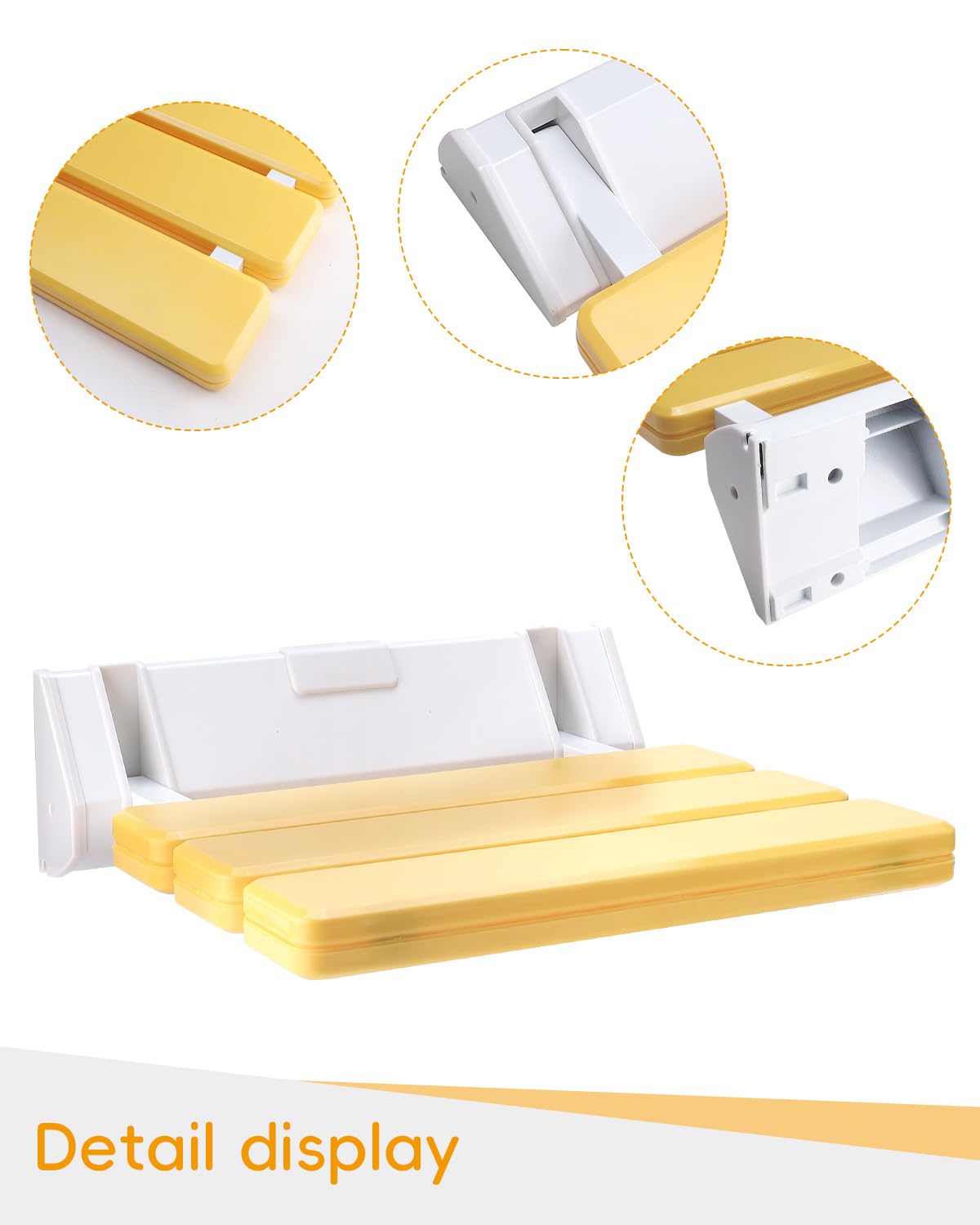 FreeTec Siège de Douche Pliable Montage Mural 130 kg Jaune
