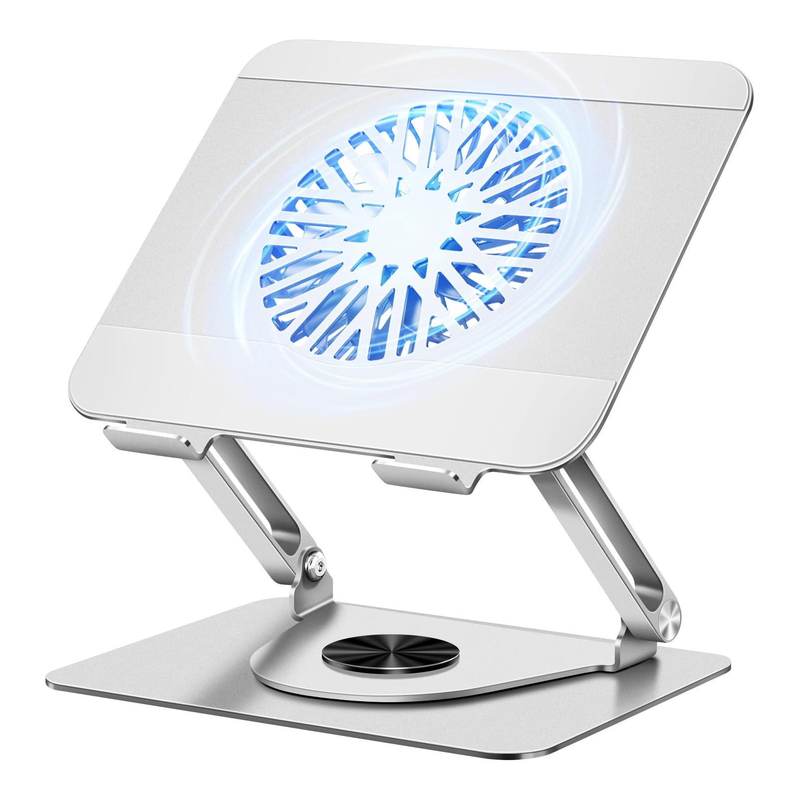 ICARE Laptop Ständer mit Magnetischem RGB Laptop Kühler, 360° drehbar, 10KG Tragkraft und 18dB Leise, ergonomischer Halterung für Laptops und Tablets bis 16 Zoll