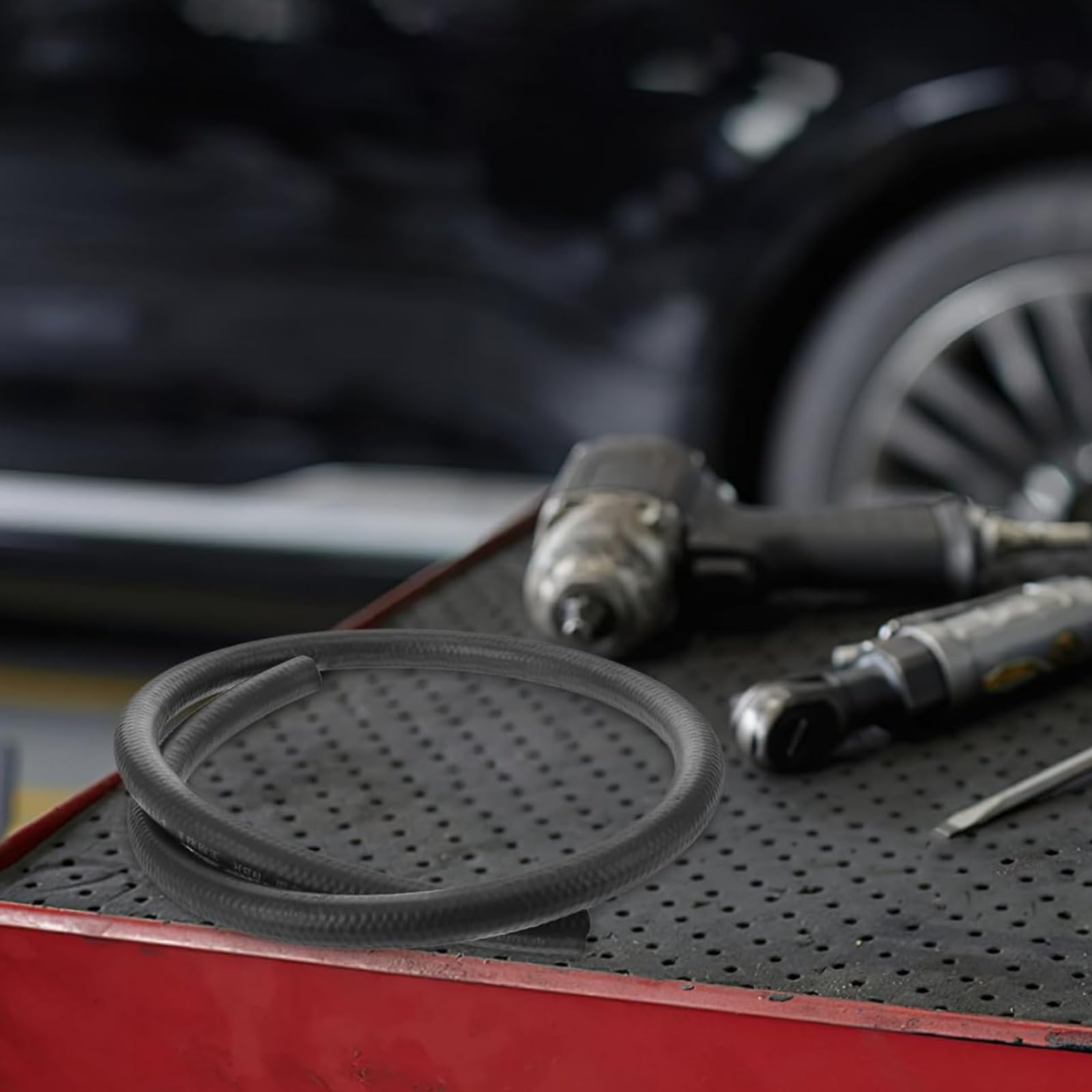 Tuyau à Essence NBR 8mm Intérieur - 1 Mètre Avec 5 Colliers De Serrage - Pour Tondeuse, Voiture, Tracteur