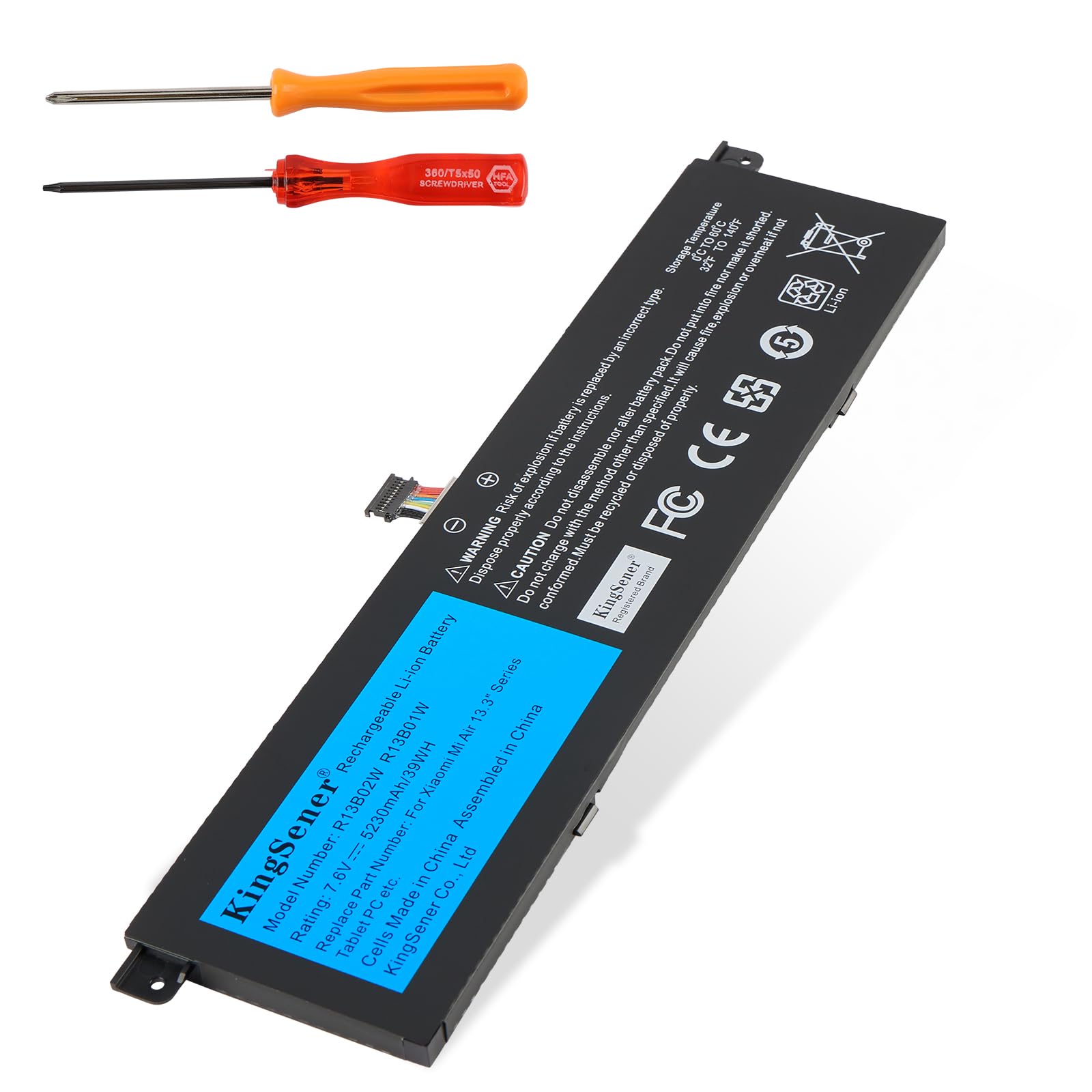 R13B01W R13B02W Laptop Battery for Xiaomi Mi Air 13 13.3" Series Notebook 161301-01 Tablet PC Rechargable Battery 7.6V 5230mAh /39WH