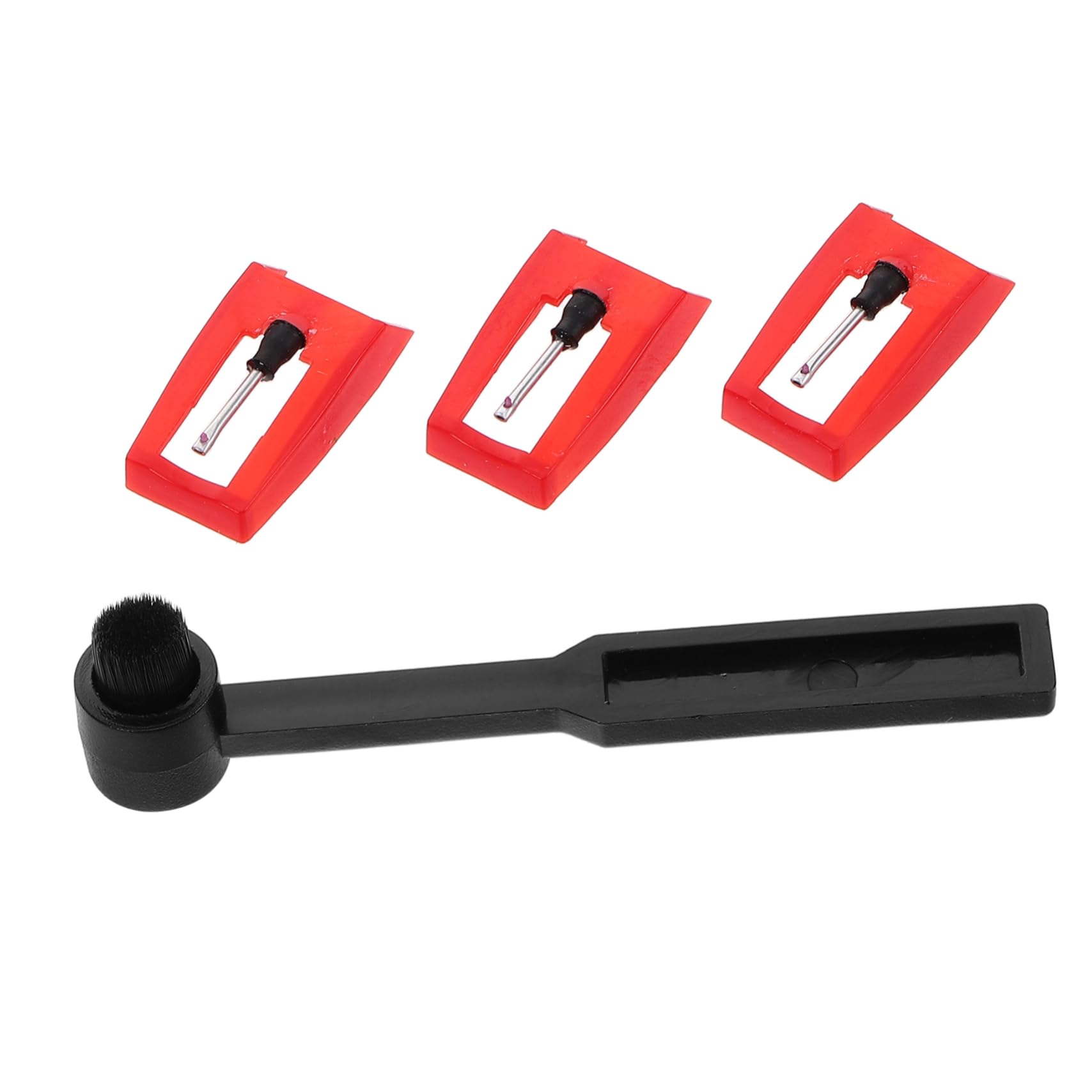 OFFSCH Record Player Needle Kit Replacement Stylus Needle Cleaning Brush Set for Turntable Cleaning Brush for Phonograph Metal Plastic Construction
