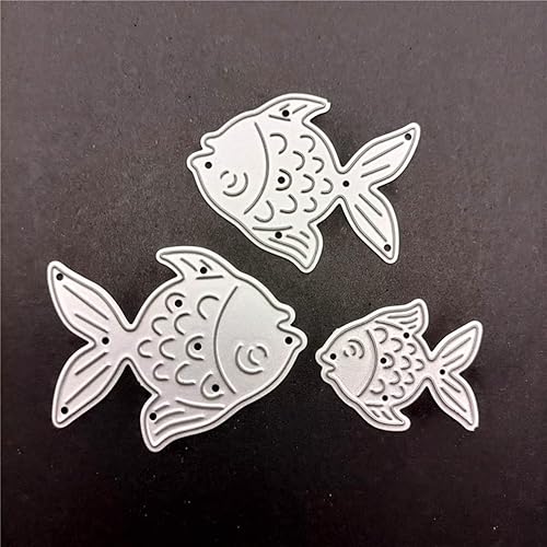 Miniatura 5 de Katutude Troqueles de corte de metal de animales, manualidades, troqueles de pescado para hacer tarjetas, álbumes de recortes, troqueles de metal
