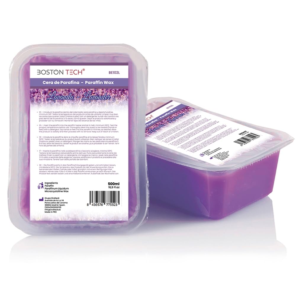 Paraffine Boston Tech pour les mains et les pieds, antioxydant doux, hydratant, traitement professionnel de l’arthrite, 2 blocs de 450 g, Violet