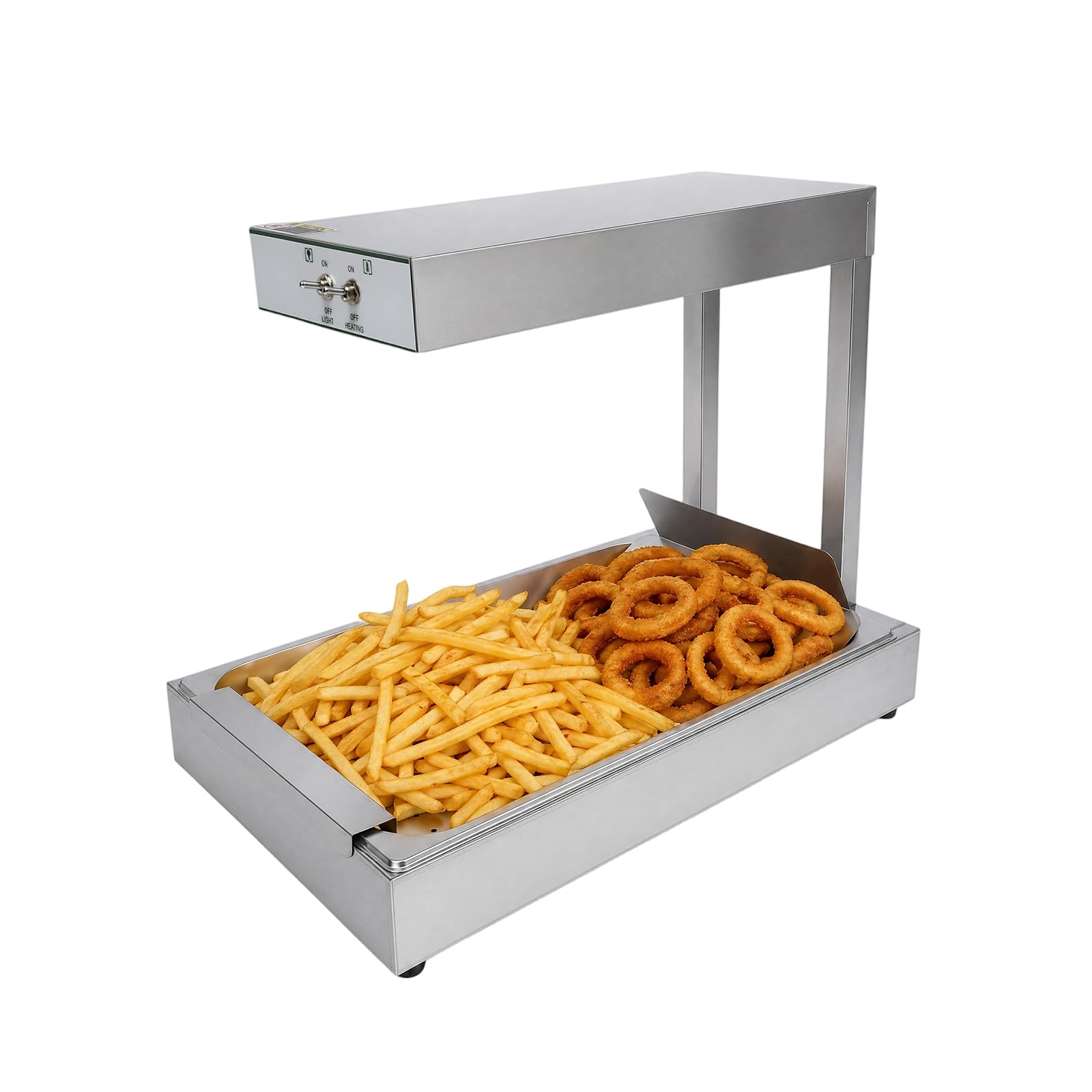 Riscaldatore per patatine fritte da 750 W, in acciaio inox, per panetterie, catene fast food, negozi di convenienza, caffè
