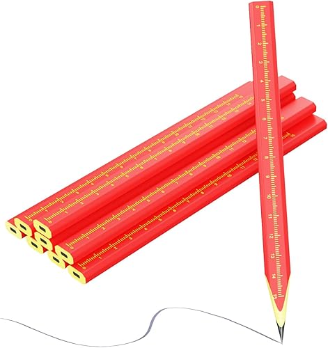 KR. LIF 8 PCS Carpenter Pencils Construction Pencil, Carpenter Marking Pencil for Woodworking Concrete Scriber Marking Tool