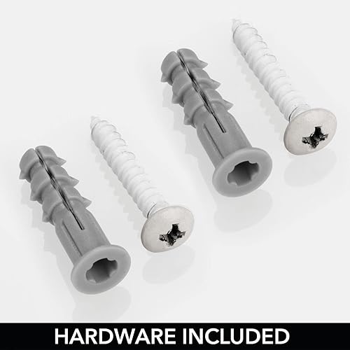 Miniatura 4 de mDesign - Cesta organizadora de plástico, 2 niveles, 5 ganchos, para entrada, sala, pasillo, cocina, oficina, con capacidad para cartas, revistas,