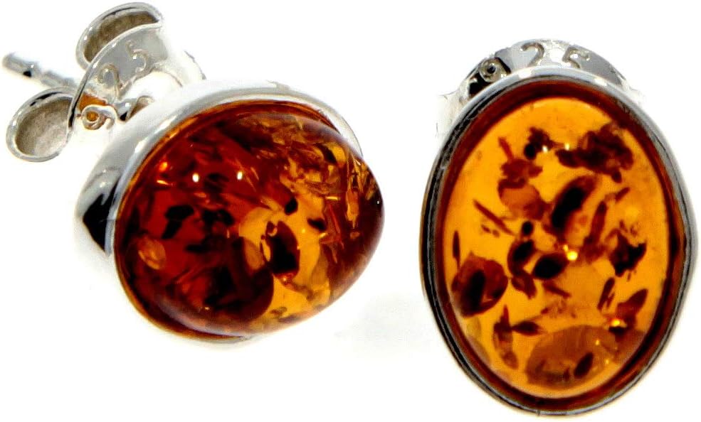 Collana Corno Ambra Baltica Cognac In Argento 925