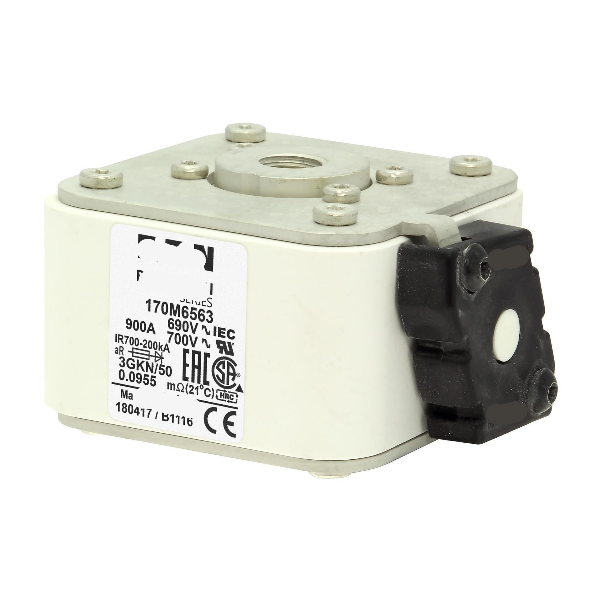 Fusible 170M6563 Cube standard européen type installation extrémité plate