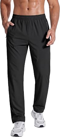 Mens Hiking Pants Lightweight Quick Dry Water Resistant Stretch Outdoor Travel Fishing Mens Pants with Elastic Waist