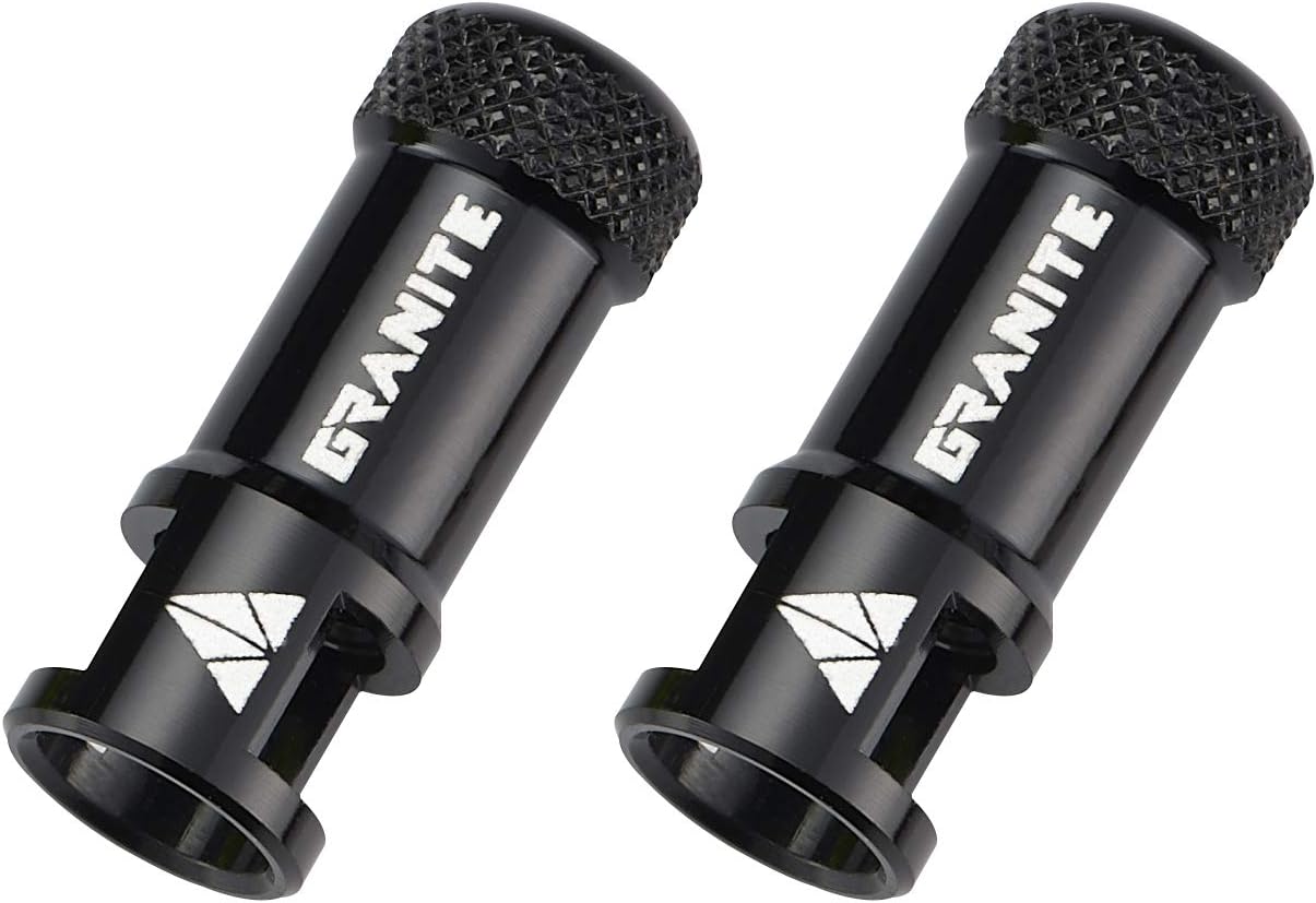 Granite Juicy Nipple Valve Cap with Valve Core Removing Function, Easy to Use Bike Tire Caps Dust Covers, Durable Alloy Tire Valve Cap (Black)