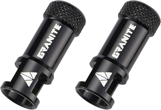 Granite Juicy Nipple Valve Cap with Valve Core Removing Function, Bike Tire Caps Dust Covers (Black)
