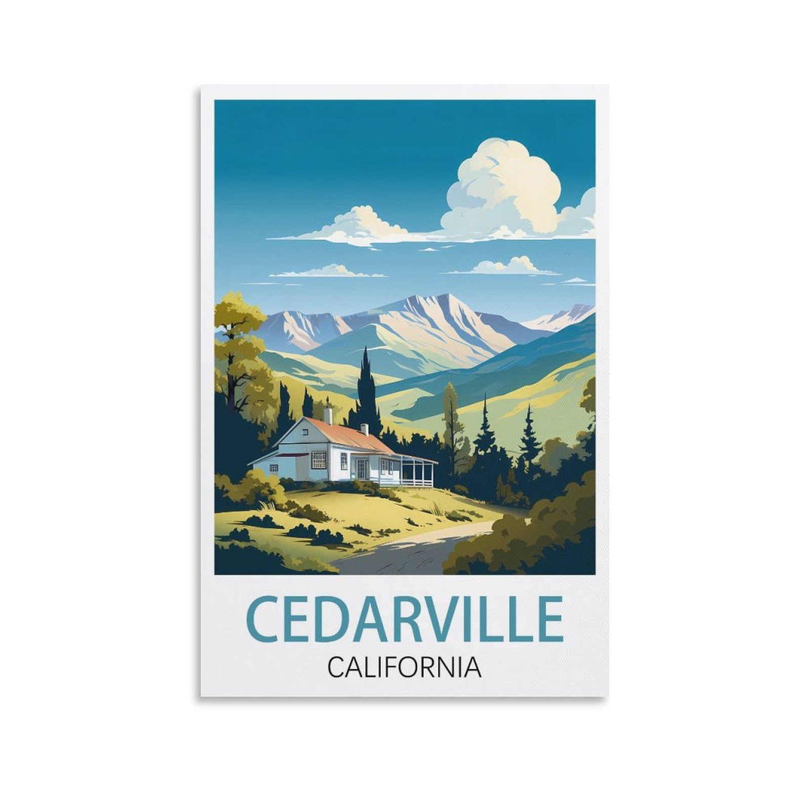 EZMLFA 5D Diamond Art Kits for Beginner,Cedarville California,Diamond Art House DIY Diamond Art Kits for Home Wall Decor 40x40cm