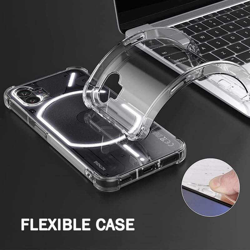 Image of Case Creation New Nothing Phone 1 Premium Imported 0.3mm Crystal Clear Totu Silicone Transparent Flexible Soft Corner Protection with TPU Slim Back Case Color Cover for Nothing Phone 1