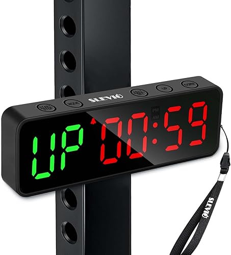 Reloj con temporizador de gimnasio pequeño, cronómetro magnético con temporizador de intervalos de entrenamiento, pantalla digital LED grande,