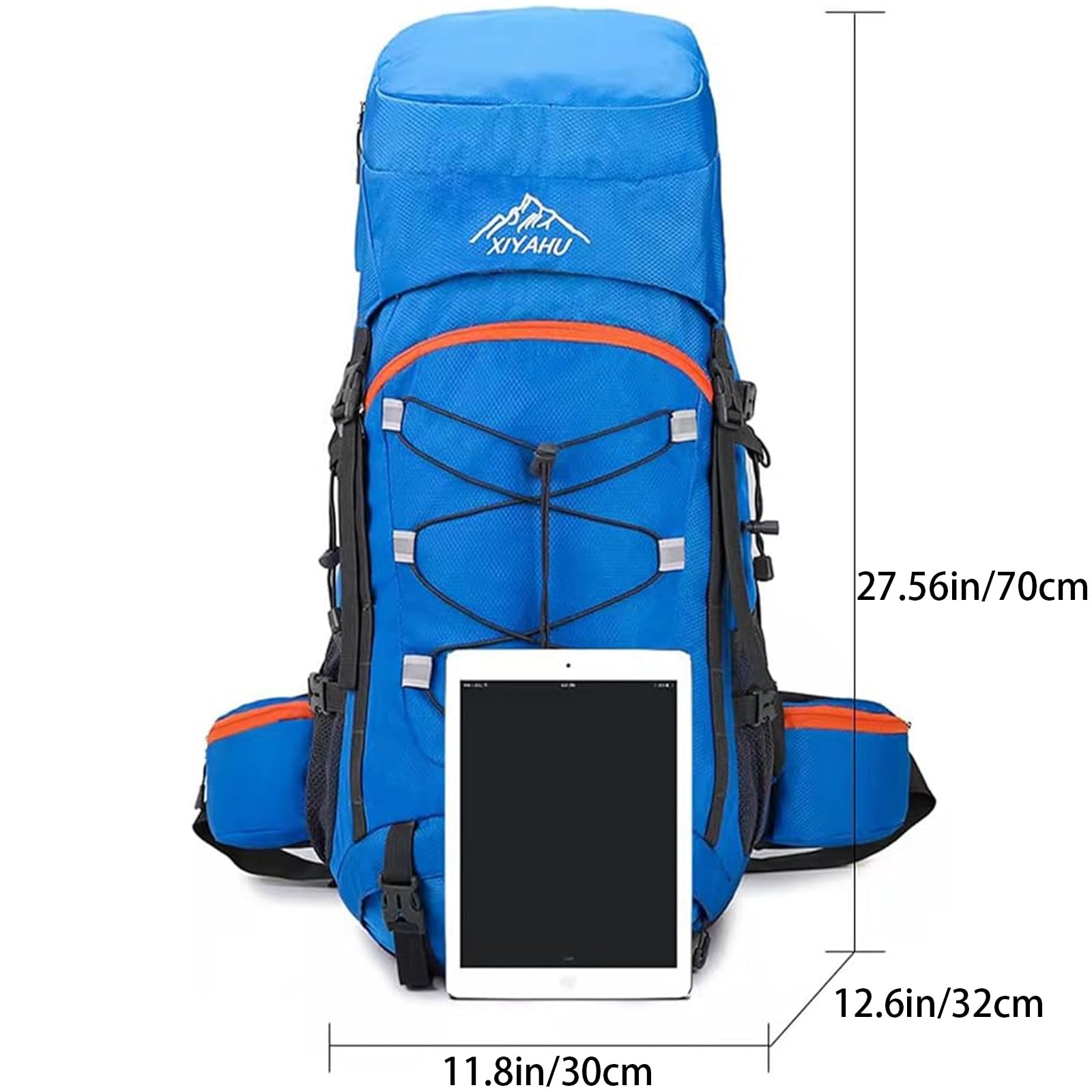 Lawaia Zaino da trekking da 60 litri per viaggi, grande zaino da campeggio per uomo e donna, per attività all'aperto, fitness, leggero, con copertura antipioggia, impermeabile, per camminare, trekking