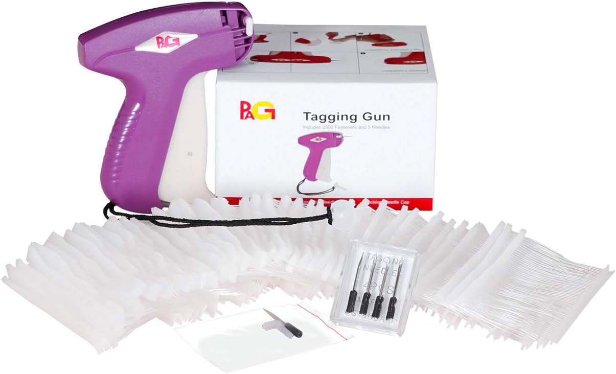 PAG Tagging Gun with 5 Needles and 2000pcs 2" Tag Barbs Fasteners (Standard)