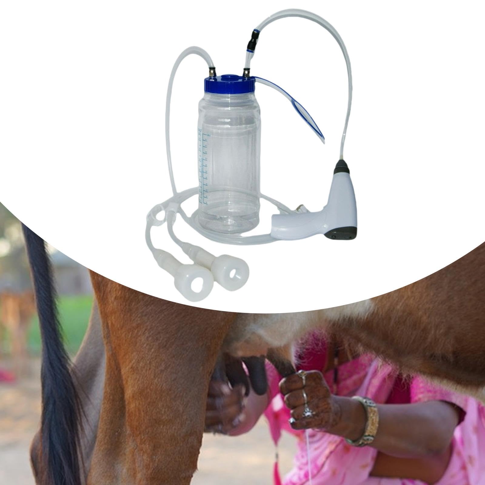 perfk Máquina de ordeño de Vacas Accesorios de máquina de Vacas Bomba de succión de aspiración 2L Bomba de succión eléctrica para ovejas Granja de Vacas