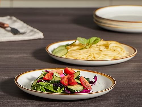 Miniatura 2 de ONEMORE Juego de 6 platos de cerámica pequeños de 8.5 pulgadas para aperitivo, ensalada y postre. Plato apto para horno, microondas y lavavajillas.