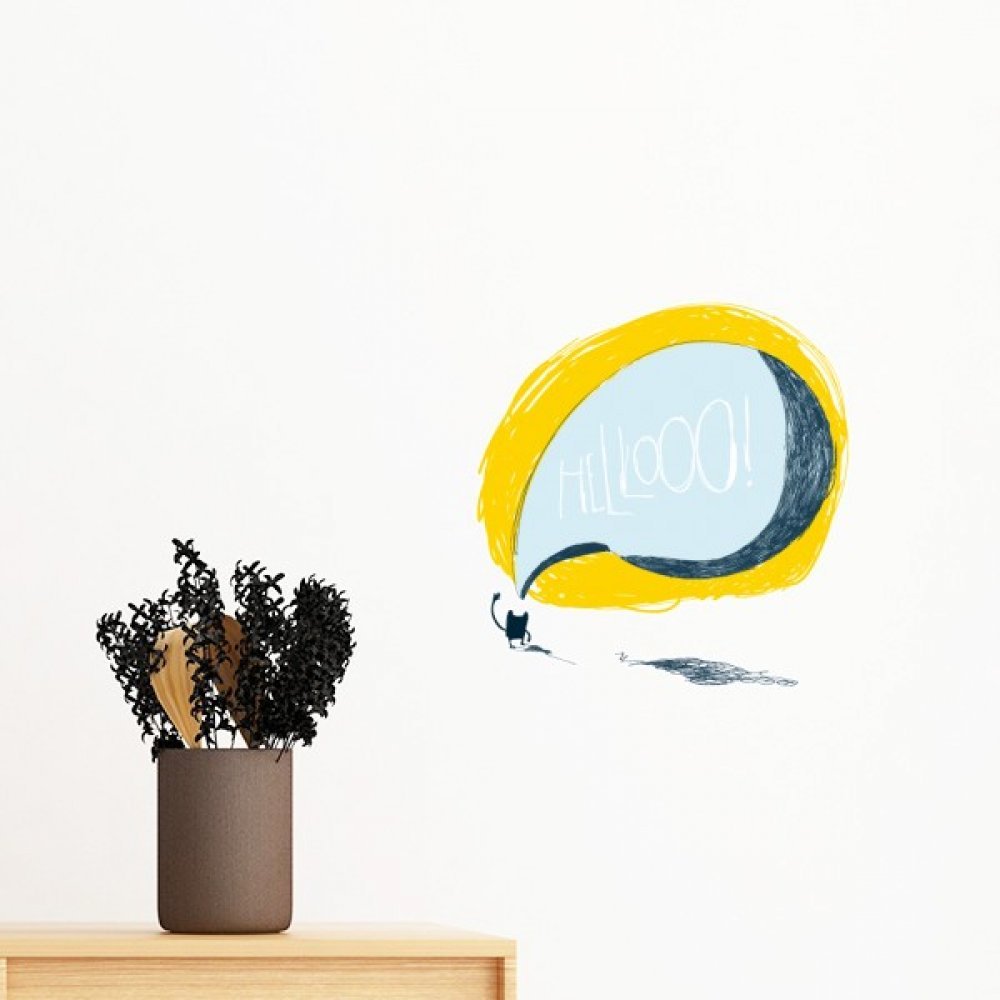 Papier peint chambre decal chat alien amovible pour masquer un mur vide