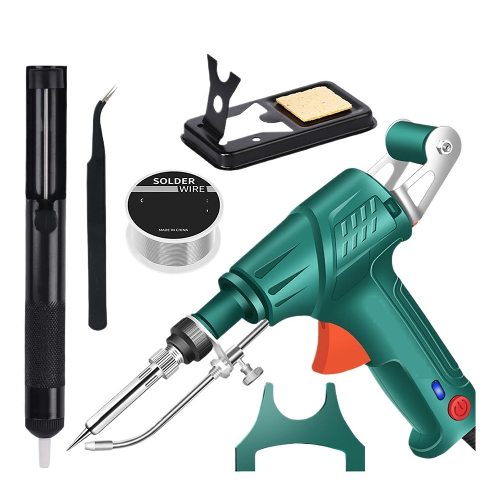 Juego De Soldador 60 W Con Calentamiento Interno, Herramientas Soldadura Láser Industrial For Soldar Placas Circuito Y Reparar Dispositivos Electrónicos Calentamiento RáPido(Green)