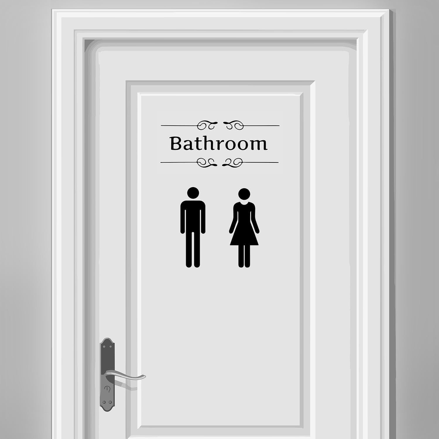 Bathroom Stickers for Door, Acrylic Adhesive Men and Women Door Signs with Stickers for Home Decor
