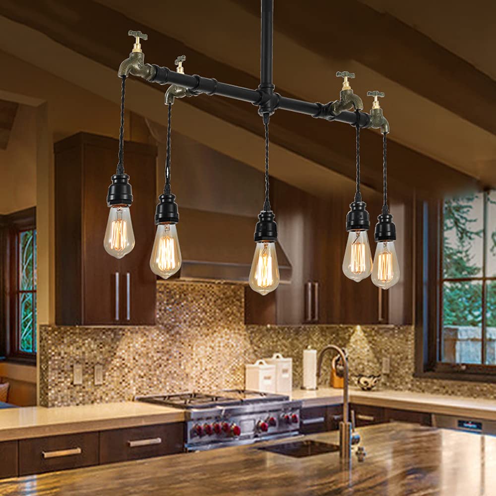 アンティークランプ NO5 V-intage Island Light with 5 Lights Fixture, Industrial