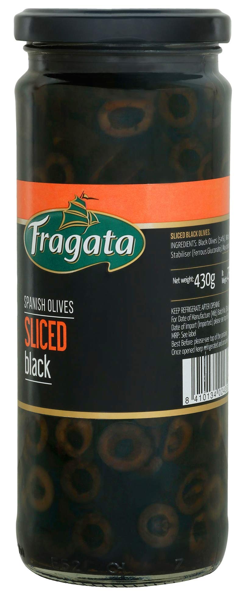 Fragata Sliced Olives Black 430g - Image 4 thumbnail